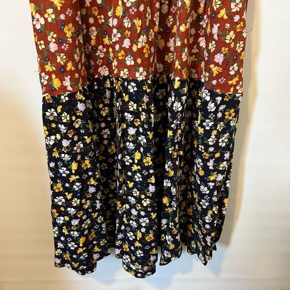 Ulla Popken Womens Sz 20/22 maxi Dress tiered peasant Lagan cottagecore boho tea - Picture 12 of 14